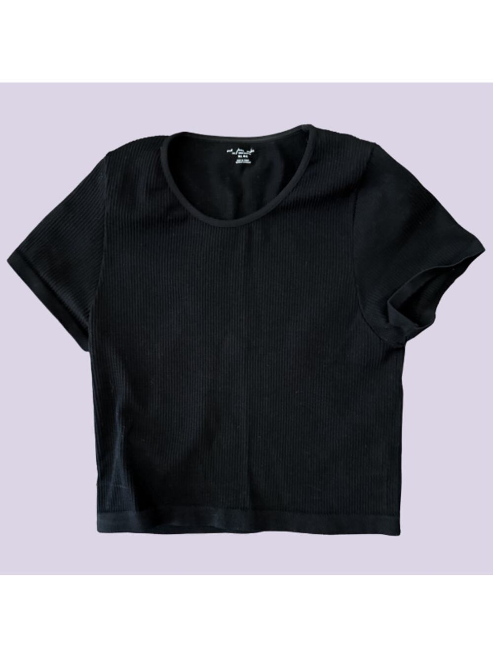 Urban Outfitters Out From Under Black Ribbed Crop Tee Short Sleeve M/L